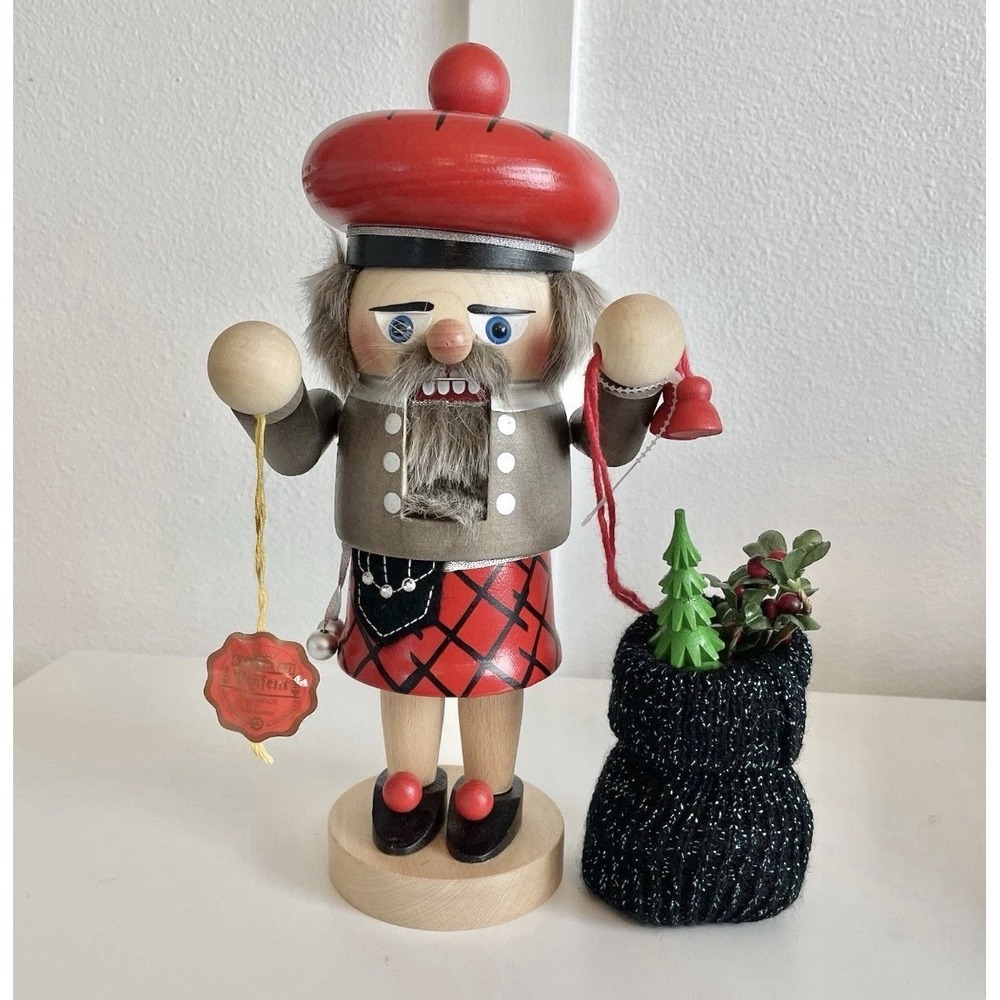 VTG Steinbach 12" Nutcracker Bag Of Gifts Made In Germany Tags Stamped Handmade